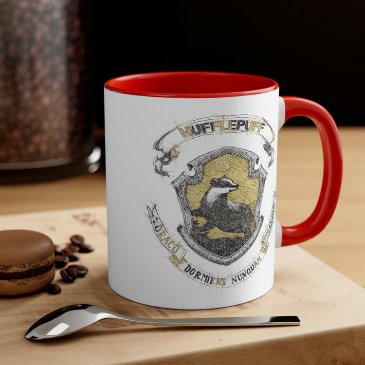 Hufflepuff Drawing Accent Coffee Mug - Fandom-Made