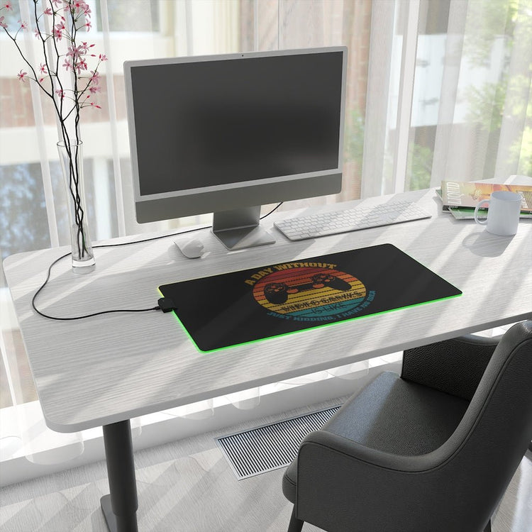 A Day Without Gaming (retro) LED Gaming Mouse Pad - Fandom-Made