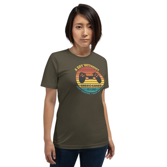 A Day Without Gaming (retro) Unisex t-shirt - Fandom-Made