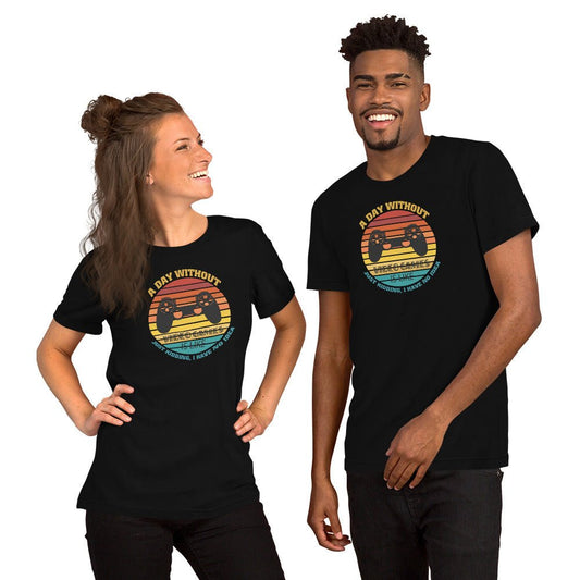 A Day Without Gaming (retro) Unisex t-shirt - Fandom-Made