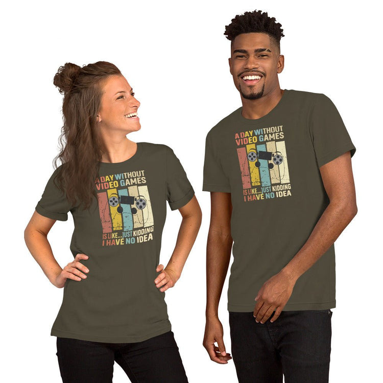 A Day Without Video Games t-shirt (retro) - Fandom-Made
