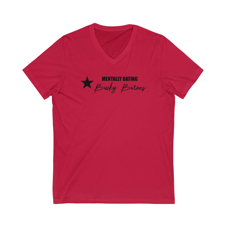 Mentally Dating Bucky Barnes V-Neck Tee - Fandom-Made