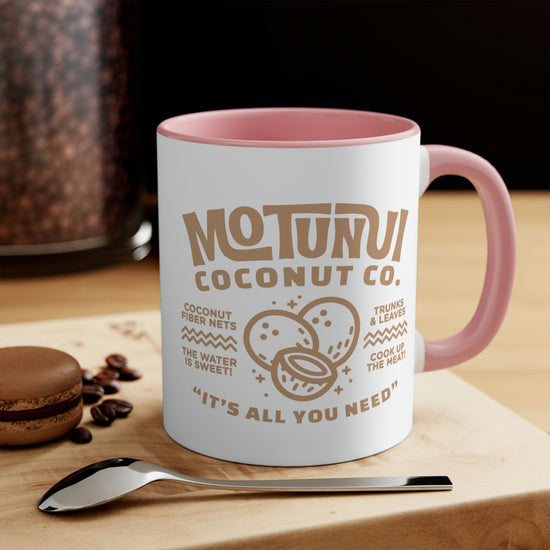 Motunui Coconut Co. Colorful Accent Mugs, 11oz - Fandom-Made