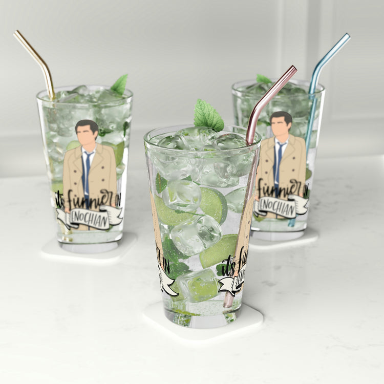 It's Funnier in Enochian Pint Glass - Fandom-Made