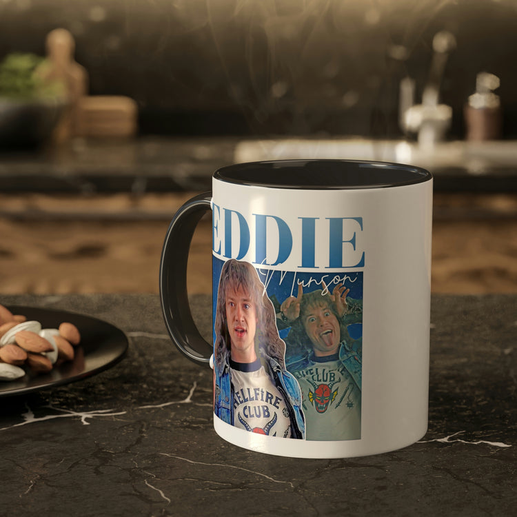 Eddie Munson Collage Mug, 11oz - Fandom-Made