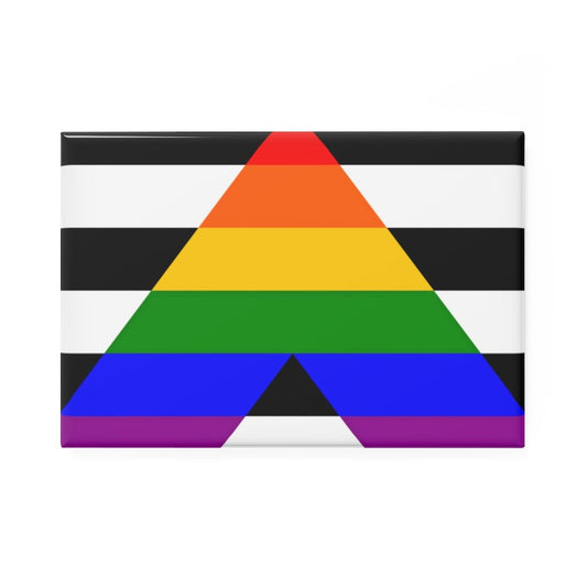 Ally Flag Button Magnet, Rectangle - Fandom-Made
