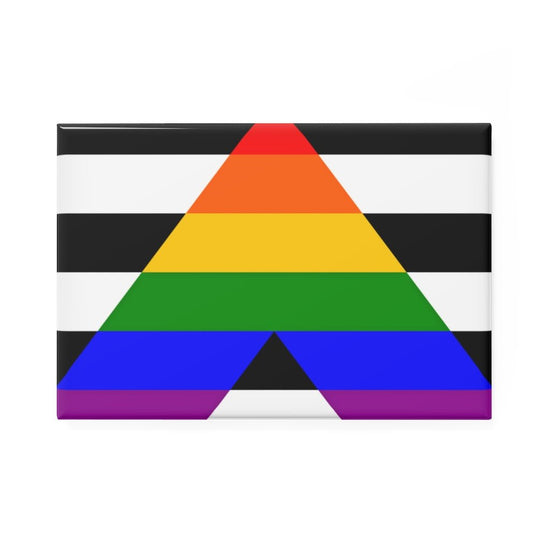 Ally Flag Button Magnet, Rectangle - Fandom-Made