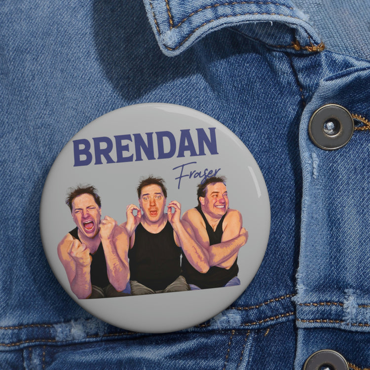 The Faces of Brendan Fraser Button - Fandom-Made