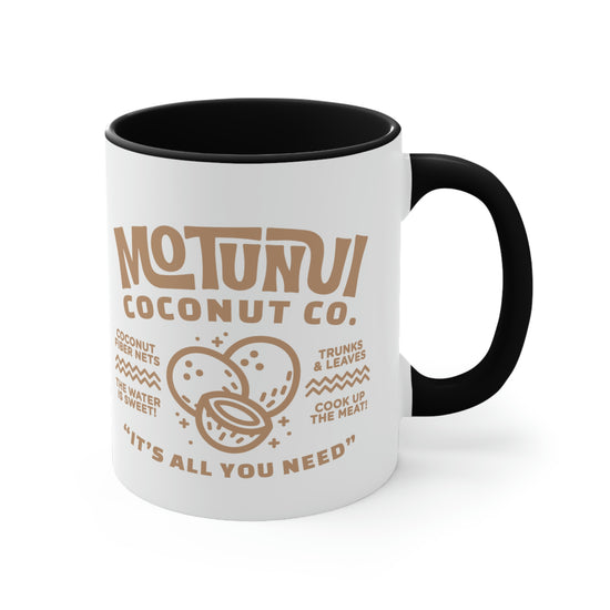 Motunui Coconut Co. Colorful Accent Mugs, 11oz - Fandom-Made
