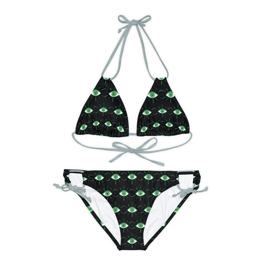 Pot Leaf Third Eye Strappy Bikini Set - Fandom-Made