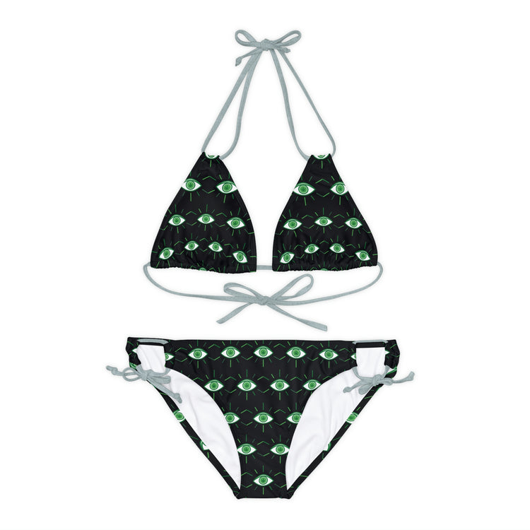 Pot Leaf Third Eye Strappy Bikini Set - Fandom-Made