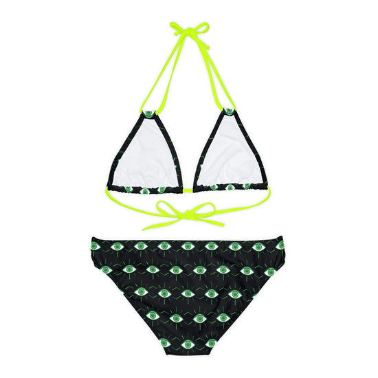 Pot Leaf Third Eye Strappy Bikini Set - Fandom-Made