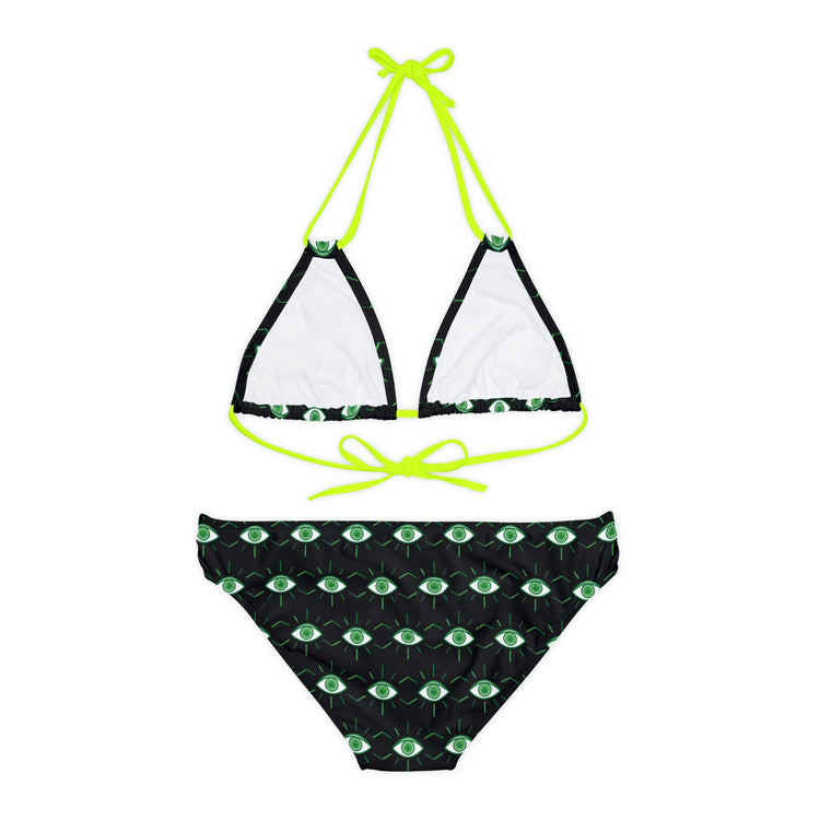 Pot Leaf Third Eye Strappy Bikini Set - Fandom-Made