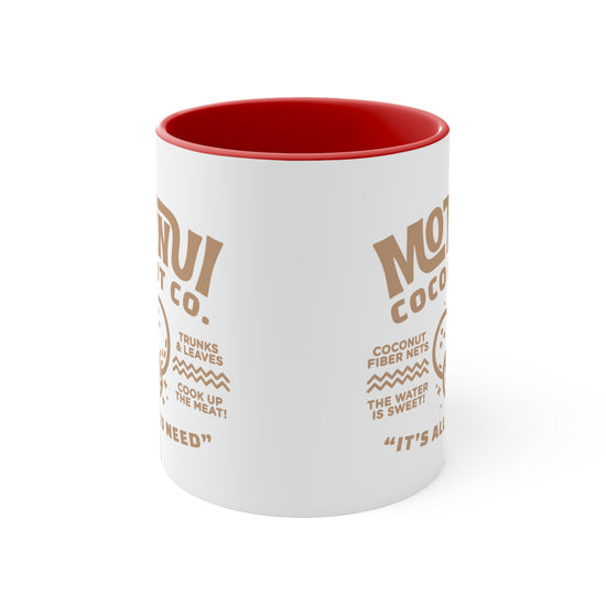Motunui Coconut Co. Colorful Accent Mugs, 11oz - Fandom-Made