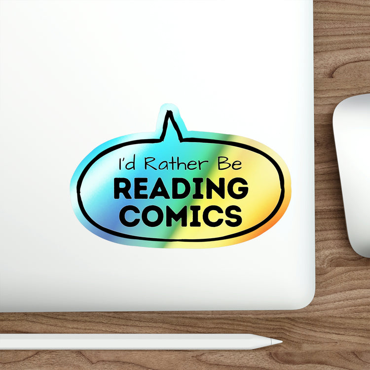 Reading Comics Holographic Stickers - Fandom-Made