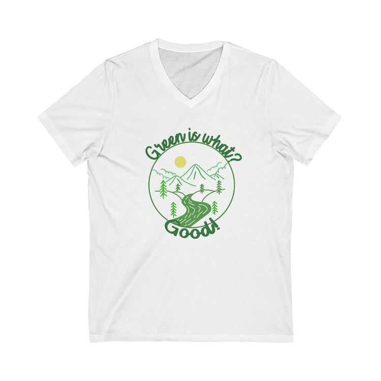 Green is Good Short Sleeve V-Neck Tee - Fandom-Made