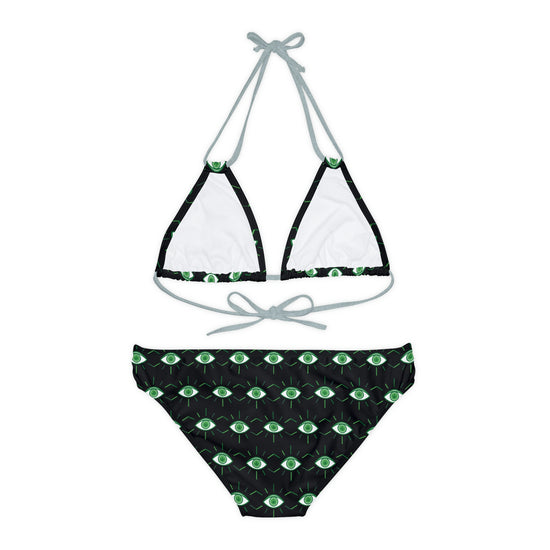 Pot Leaf Third Eye Strappy Bikini Set - Fandom-Made