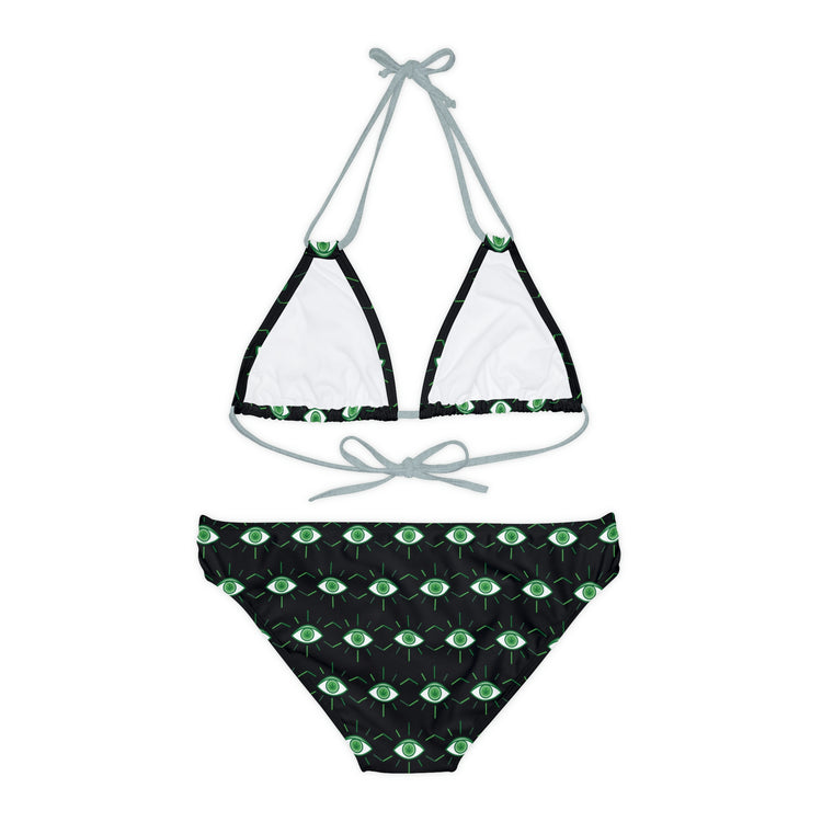 Pot Leaf Third Eye Strappy Bikini Set - Fandom-Made