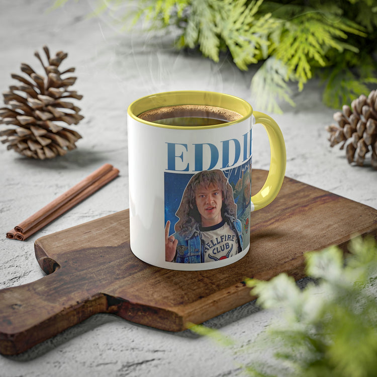Eddie Munson Collage Mug, 11oz - Fandom-Made