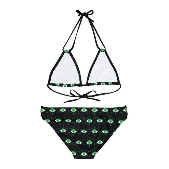 Pot Leaf Third Eye Strappy Bikini Set - Fandom-Made