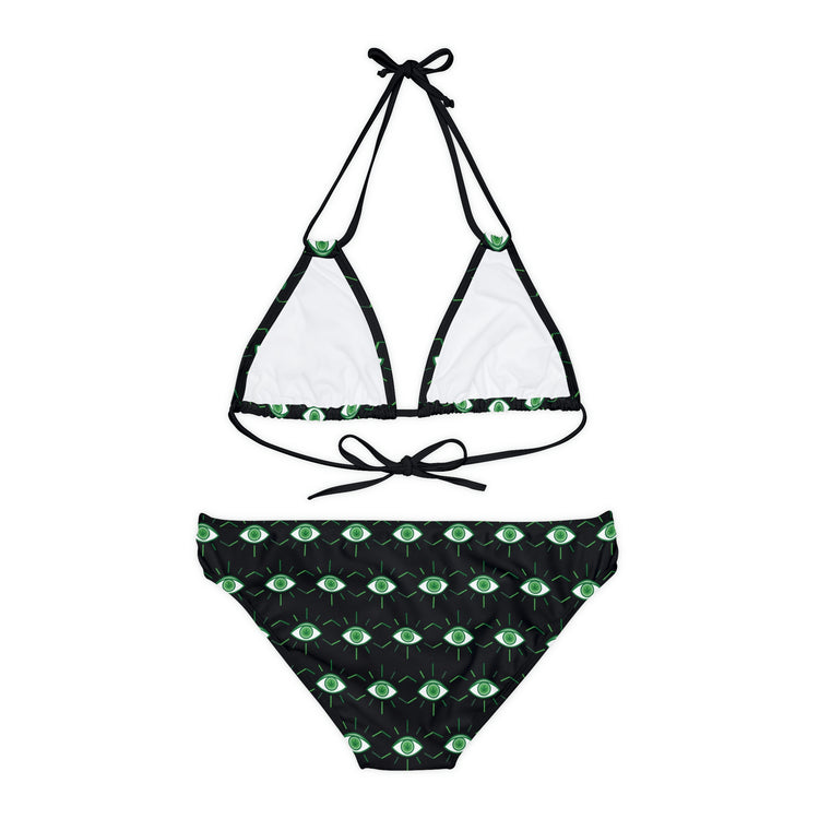 Pot Leaf Third Eye Strappy Bikini Set - Fandom-Made