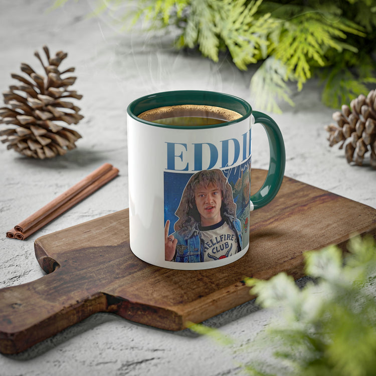 Eddie Munson Collage Mug, 11oz - Fandom-Made