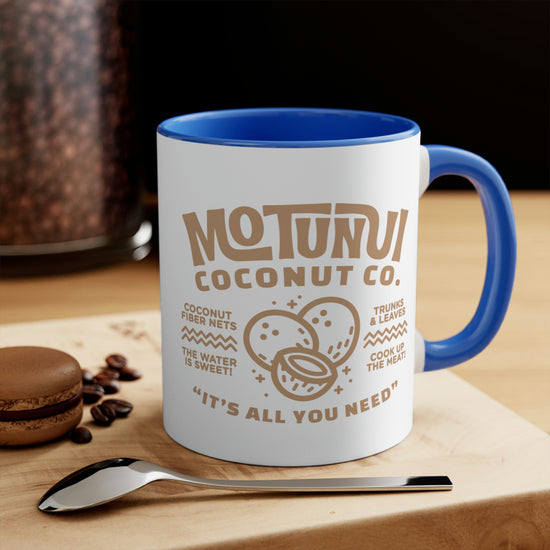 Motunui Coconut Co. Colorful Accent Mugs, 11oz - Fandom-Made