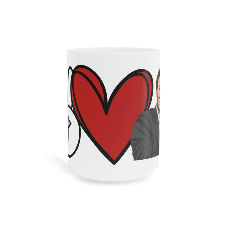 Peace, Love, Joseph Quinn Ceramic Mug - Fandom-Made