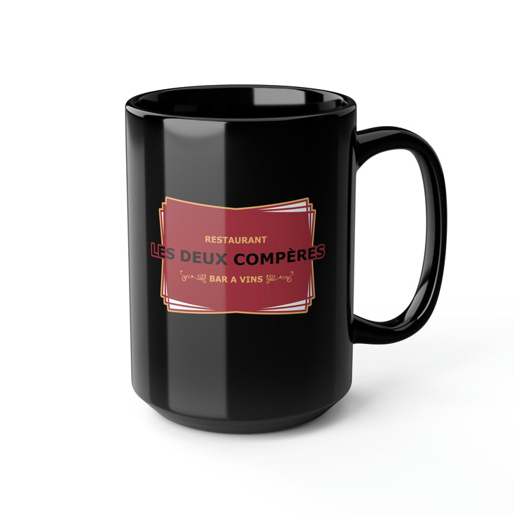 Les Deux Compéres Black Mug, 15oz - Fandom-Made