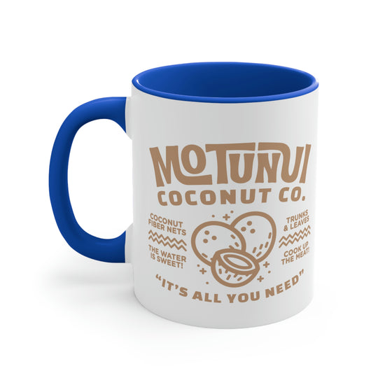 Motunui Coconut Co. Colorful Accent Mugs, 11oz - Fandom-Made