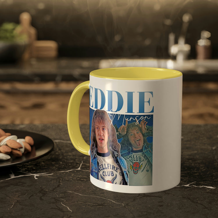 Eddie Munson Collage Mug, 11oz - Fandom-Made