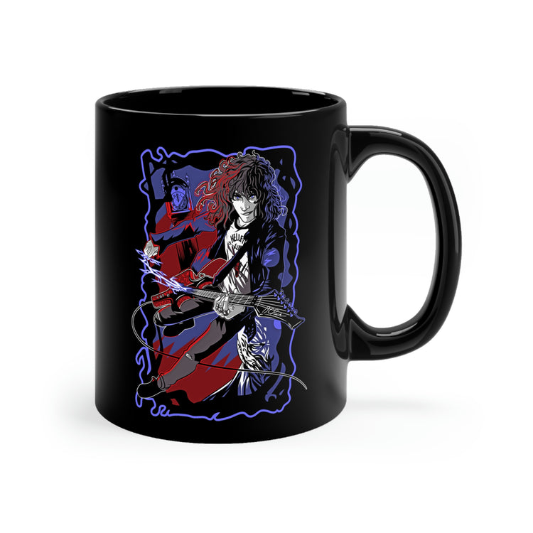 Eddie Munson Cartoon Black mug 11oz - Fandom-Made