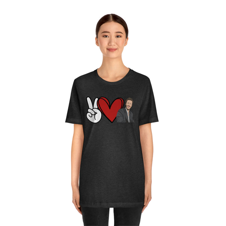 Peace, Love, Joseph Quinn Tee - Fandom-Made