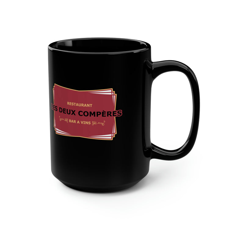 Les Deux Compéres Black Mug, 15oz - Fandom-Made