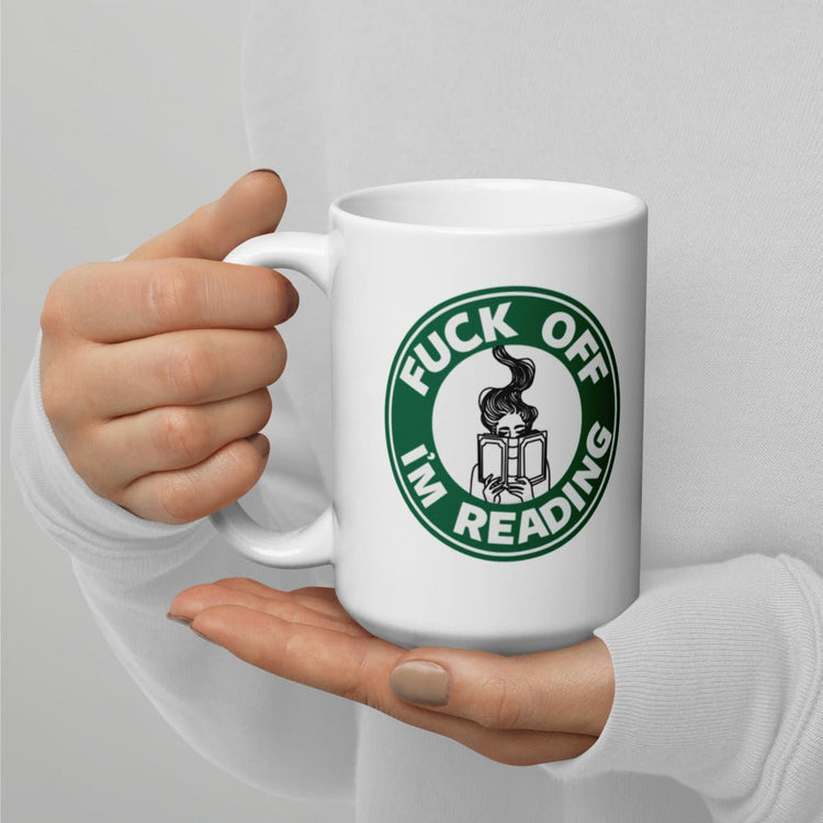 F*CK Off I'm reading White glossy mug - Double Sided - Fandom-Made