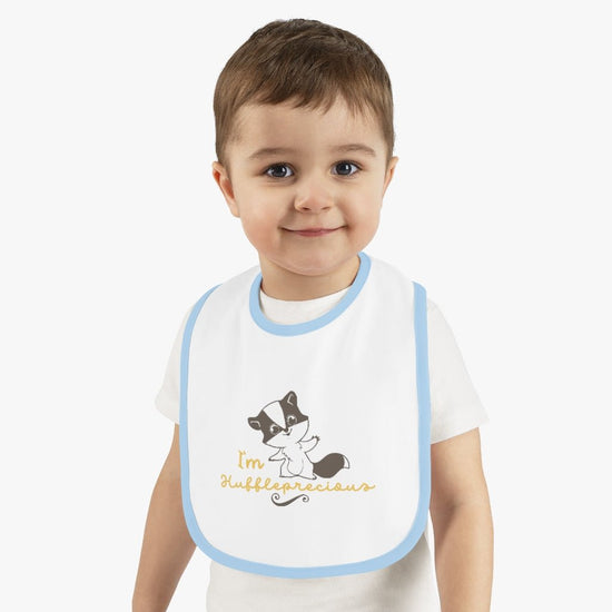 Harry Potter - Huffleprecious Baby Contrast Trim Jersey Bib - Fandom-Made
