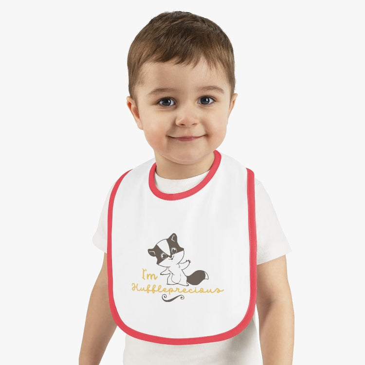 Harry Potter - Huffleprecious Baby Contrast Trim Jersey Bib - Fandom-Made