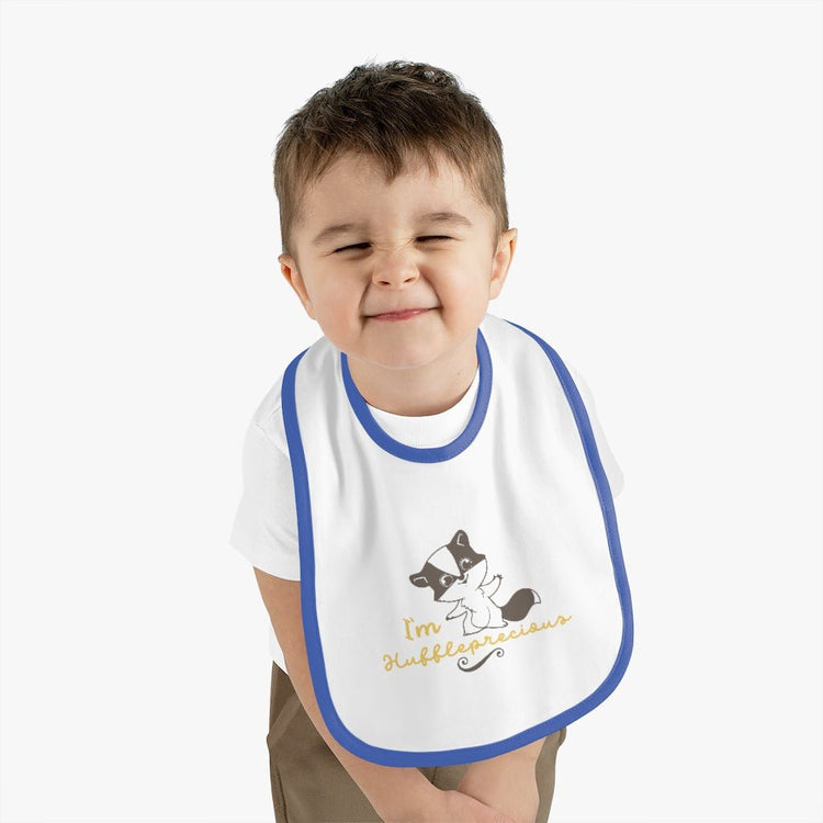 Harry Potter - Huffleprecious Baby Contrast Trim Jersey Bib - Fandom-Made