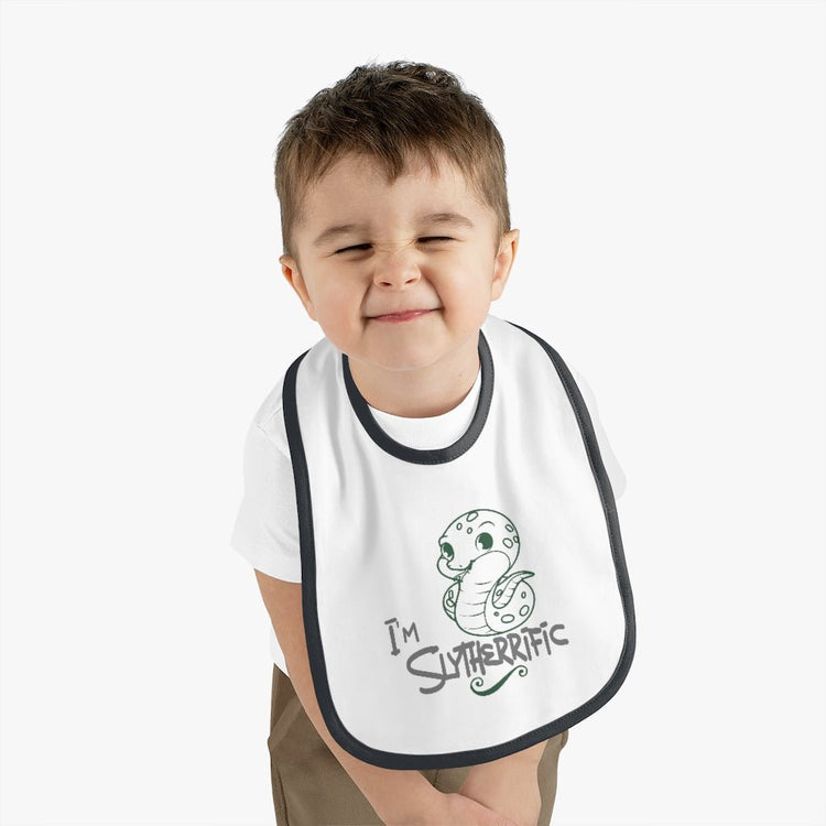 Harry Potter - Slytherrific Baby Contrast Trim Jersey Bib - Fandom-Made
