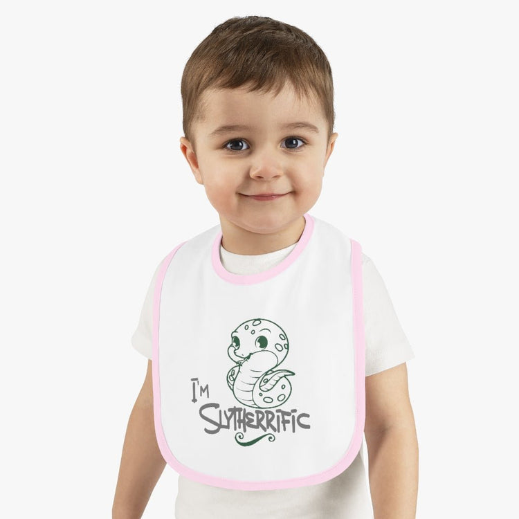Harry Potter - Slytherrific Baby Contrast Trim Jersey Bib - Fandom-Made