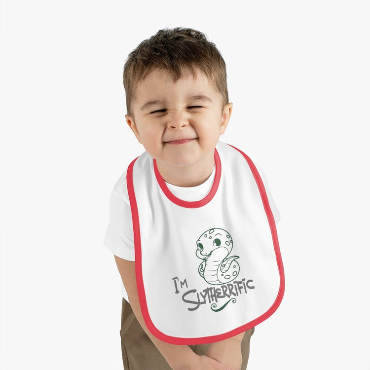 Harry Potter - Slytherrific Baby Contrast Trim Jersey Bib - Fandom-Made