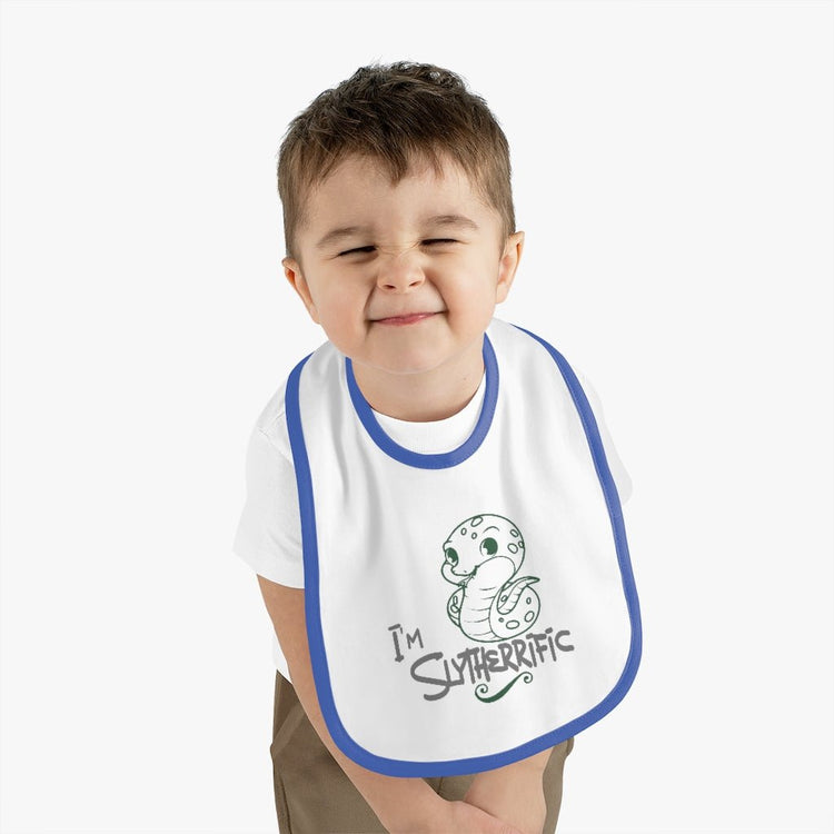 Harry Potter - Slytherrific Baby Contrast Trim Jersey Bib - Fandom-Made