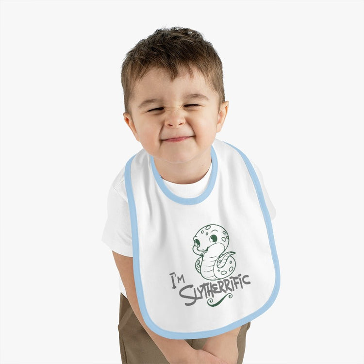 Harry Potter - Slytherrific Baby Contrast Trim Jersey Bib - Fandom-Made