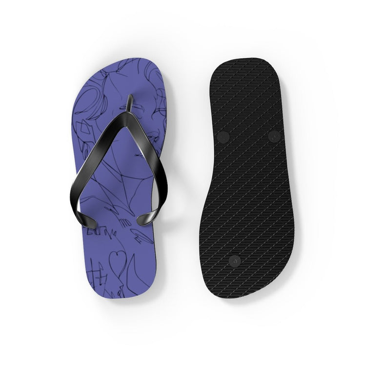 Harry Styles Outline (Veri Peri) Flip Flops - Fandom-Made