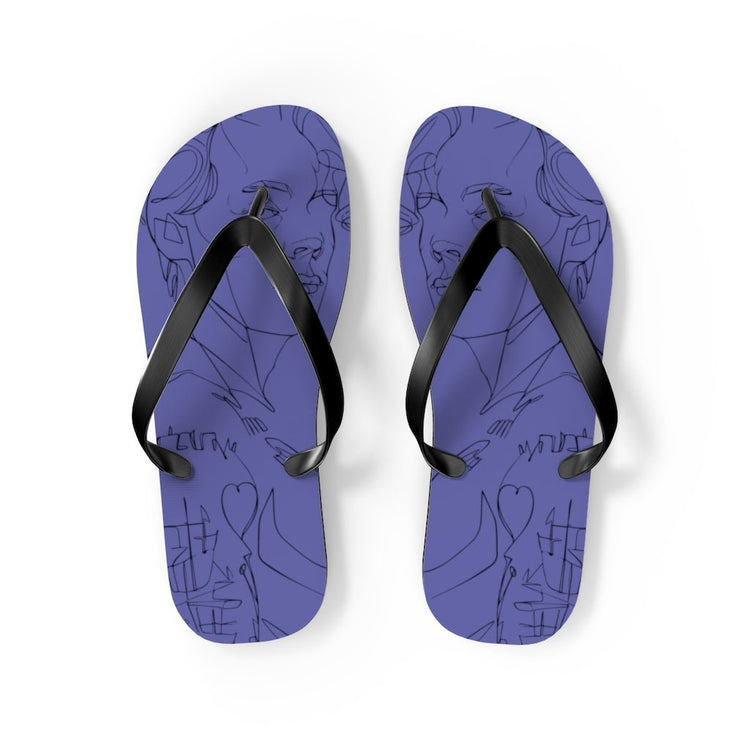 Harry Styles Outline (Veri Peri) Flip Flops - Fandom-Made