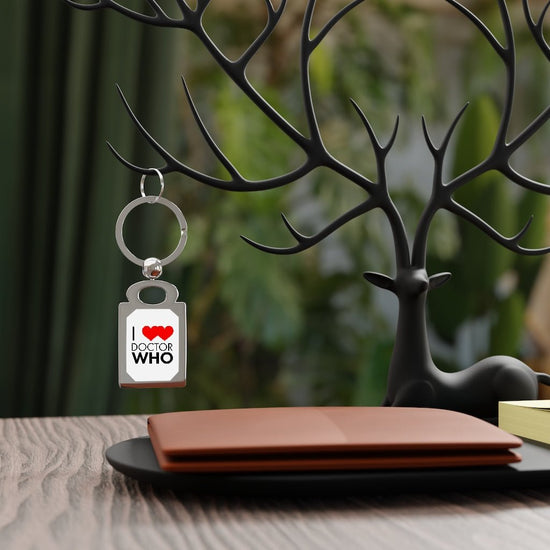 I ❤️ ❤️ Doctor Who Rectangle Keyring - Fandom-Made