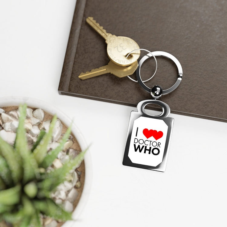 I ❤️ ❤️ Doctor Who Rectangle Keyring - Fandom-Made