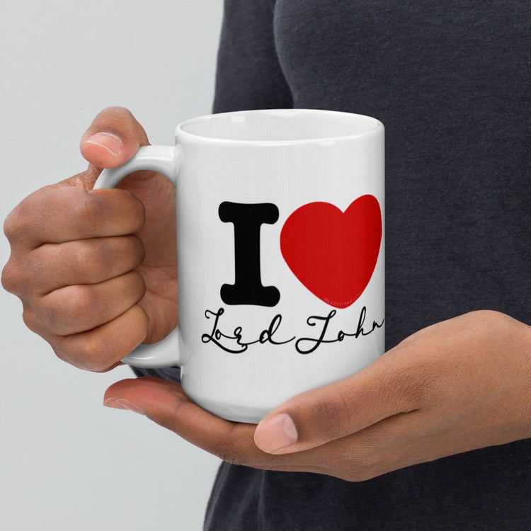 Outlander Inspired Double Sided White glossy mug - I ❤️Lord John - Fandom-Made