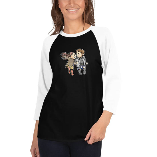 Outlander inspired Small Stars 3/4 sleeve raglan shirt - Roger & Bree (dancing) - Fandom-Made