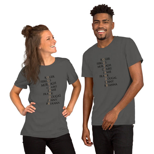 Outlander Short-Sleeve Unisex T-Shirt with Names - Fandom-Made